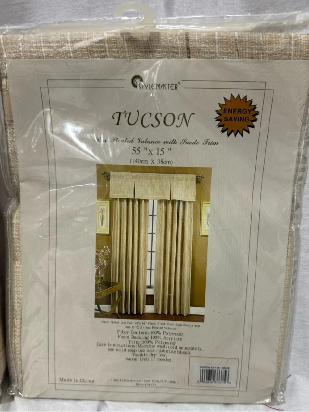 Tucson Beige Box Pleated Valance - Elegant Window Accent